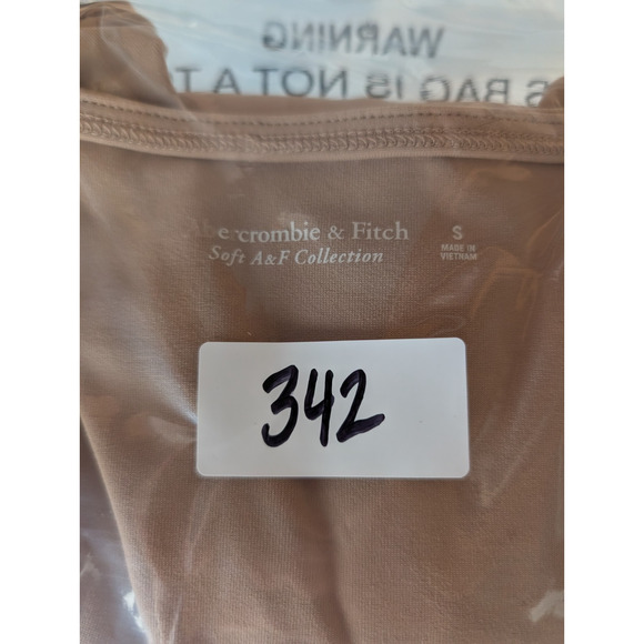 Abercrombie & Fitch Soft AF Tan Square Neck Long Sleeve Bodysuit SML Balletcore - Picture 7 of 7